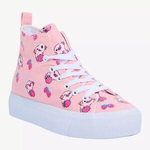 Axolotl Strawberry Hi-Top Platform Sneakers